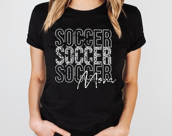 Soccer Mom T-Shirt - Soccer Mama - Soccer Shirt - Leopard Soccer T-shirt