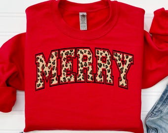 Merry Crewneck, Christmas Shirt, Festive Holiday Sweater, Cute Christmas Gift, Retro Christmas, Youth