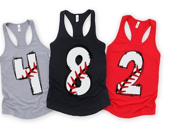 Personalized Baseball Tank Top - Custom Baseball Tank Top - Baseball Shirt - Gift for Her - baseball Girlfriend - Baseball Mom - Custom