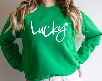 Lucky Crewneck Sweatshirt | Lucky Shamrock Sweatshirt | St. Patrick’s Day | Irish Sweatshirt