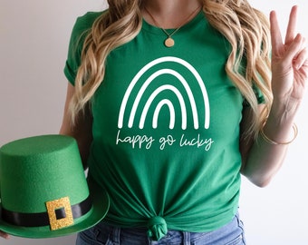 Happy Go Lucky tshirt | Rainbow Tshirt | St Patricks Day Shirt | St Patty's Day | Irish Shirt