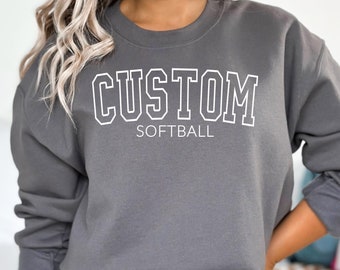 Custom Softball Sweatshirt - Custom Baseball Shirt - Custom Sweatshirt - Personalized Crewneck - Team Shirt - Coach - Softball Mom