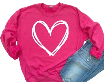 Heart Sweatshirt, Valentine Sweatshirt, Valentine's Day, Love