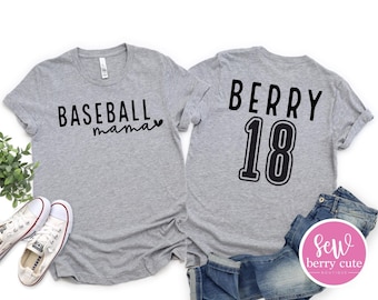 Personalized Baseball Mama Shirt - Custom Baseball Shirts - Baseball Tshirt - Baseball Mom Shirt - Mom Tee - Personalized