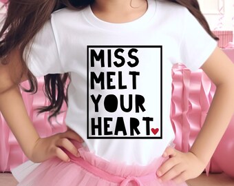 Miss Melt Your Heart - Valentine's Day Shirt - Girls Valentine Shirt - Valentine's Day Tee - Kids Valentine Shirt