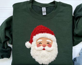 Santa Crewneck | Custom Color | Unisex Gildan Christmas Sweatshirt | Realistic Holiday Top