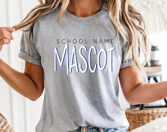 Custom Mascot Shirt, Bella Canvas Tee, Personalized Tshirt, School Spirit, Team Shirt