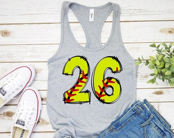 Softball Shirt - Custom Softball Tank Top - Softball Mom Tank Top -  Personalized Softball Shirt - Softball Player Shirt - Softball Coach