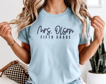 Personalized Teacher T-Shirt | School Staff Shirt | Custom Name + Grade, School, Nurse, or Staff Role | Back to School | Comfort Colors