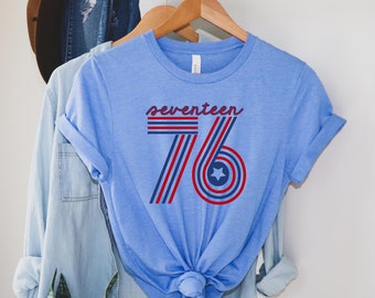 1776 T-Shirt, Patriotic Shirt, 4th of July, Seventeen 76