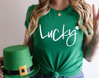 Lucky Shamrock Minimalist T-Shirt - Bella Canvas Unisex Tee - St Patricks Shirt - St Pattys Day  - Lucky Shirt
