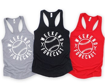 Baseball Shirt - Baseball Tank Top - Baseball Mom Tank Top -  Baseball Mama - Baseball Player - Weekend Forecast - Softball - Sports mom