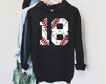 Baseball Hoodie - Personalized Baseball Hoodie - Baseball Mom Hoodie - Baseball Number