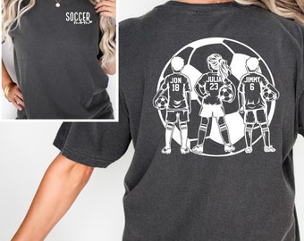 Personalized Soccer Mom T-shirt | Soccer Shirt | Soccer Mama Shirt | Soccer mom | Soccer Gift | 3 kids | Soccer Girl Boy | Comfort Colors