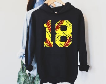 Softball Hoodie - Personalized Softball Hoodie - Softball Mom Hoodie - Softball Number