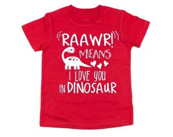 Valentine's Day Shirt - Dinosaur Shirt- Kids Valentine Shirt