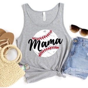 Baseball Mama - Baseball Shirt - Mama Shirt - Baseball Mom - Baseball Tank Top - Baseball Mom Shirt