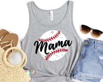 Baseball Mama - Baseball Shirt - Mama Shirt - Baseball Mom - Baseball Tank Top - Baseball Mom Shirt