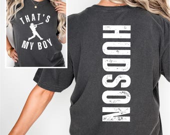 Personalized That's My Boy Baseball Mom T-Shirt - Baseball Mama - Baseball Dad - Comfort Colors - Custom Baseball Shirt