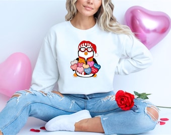 Valentine Crewneck Sweatshirt, Conversation Hearts, Cozy Pullover