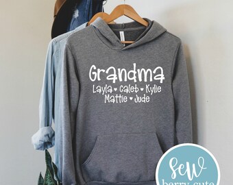 Personalized Grandma, Mimi, Gigi, Nana, Hoodie, Christmas Gift