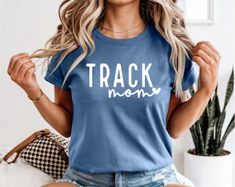 Track Mom Comfort Colors Tee, Game Day, Sports Parent Top, Runner Mama