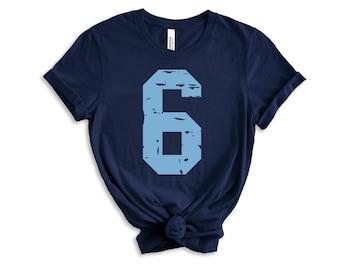 Custom Jersey Number T-shirt, Distressed Sports Number Game Day T-shirt, Personalized Player Number Shirt for Moms & Fans