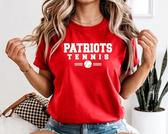 Comfort Colors Mascot Tennis Shirt | Custom Team Name Tee | School Spirit Unisex T‑Shirt