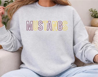 Embroidered Mustangs Crewneck