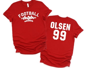 Custom Football Mom Shirt – Personalized Name & Number – Unisex Tee