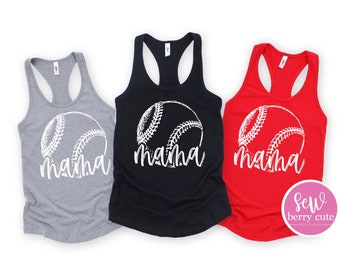 Baseball Shirt - Baseball Tank Top - Baseball Mama Tank Top -  Baseball Mom Shirt - Baseball Mama - Mama Shirts - Mom Tees