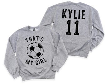 Custom Soccer Sweatshirt - Personalized Soccer Shirt - Soccer Mom Crewneck - Mother's Day Gift for Soccer Mama - Girls Soccer Sweatshirt