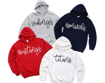 Custom Mascot Hoodie - Mascot Hoodie- Team Mascot Hoodie- Teacher Gift - Custom Team Shirt - Personalized Hoodie