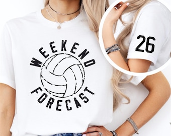 Custom Volleyball Shirt - Weekend Forecast - Volleyball Mama Tee - Volleyball Mom T-shirt - Volleyball Weekend - Personalized Volleyball Tee