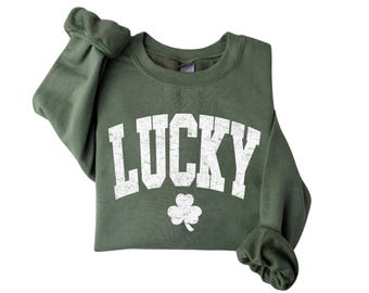 Lucky Crewneck Sweatshirt | Lucky Shamrock Sweatshirt | St. Patrick’s Day | Irish Sweatshirt