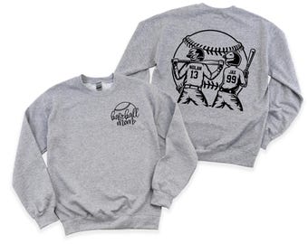 Custom Baseball Sweatshirt - Personalized Baseball Shirt - Baseball Mom Crewneck - Baseball Sweatshirt - Mother's Day Gift for Baseball Mama