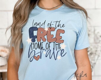 Land of the Free Home of the Brave T-Shirt, Patriotic Shirt, 4th of July, Retro America Shirt