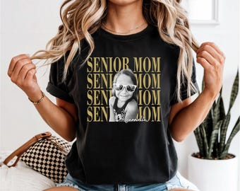 Custom Senior Mom Shirt with Photo, Personalized Senior Dad Sister Tee, Class of 2027 Shirt, Senior Night Family Shirt, Graduation Tee