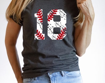 Personalized Baseball Player Number T-Shirt