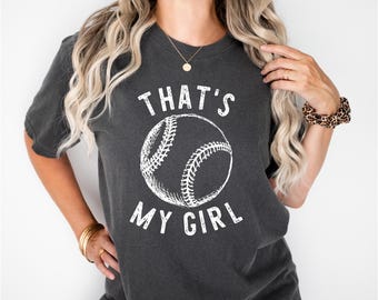 That's My Girl - Softball Mom Shirt - Custom Softball Tee - Softball Dad - Comfort Colors - Oversized Shirt - Personalized Shirt