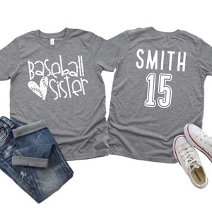 Personalized Baseball Sister T-Shirt | Baseball Sister shirt | Custom Shirt | Baseball Shirt | Distressed Design