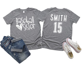 Personalized Baseball Sister T-Shirt | Baseball Sister shirt | Custom Shirt | Baseball Shirt | Distressed Design