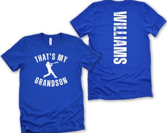 Personalized That's My Grandson Baseball T-Shirt - Baseball Grandma - Baseball Grandpa- Custom Baseball Shirt