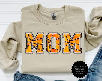 Custom Basketball Sweatshirt - Mom Crewneck - Nana - Grandma - Mimi - Mama - Custom Shirt - Personalized - Gift for Her - Sleeve Design