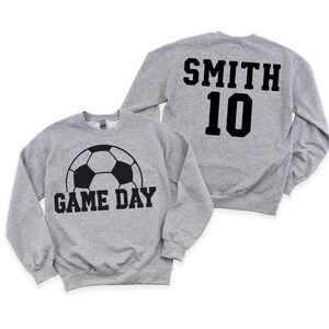 Custom Soccer Sweatshirt - Personalized Soccer Shirt - Soccer Game Day Crewneck - Mother&#39;s Day Gift for Soccer Mama - Soccer Sweatshirt