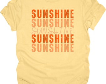 Sunshine Stacked T-Shirt – Comfort Colors Tee, Retro Summer Shirt, Graphic Tee with Sunshine Print, Soft Vintage Style, Happy Vibes Shirt