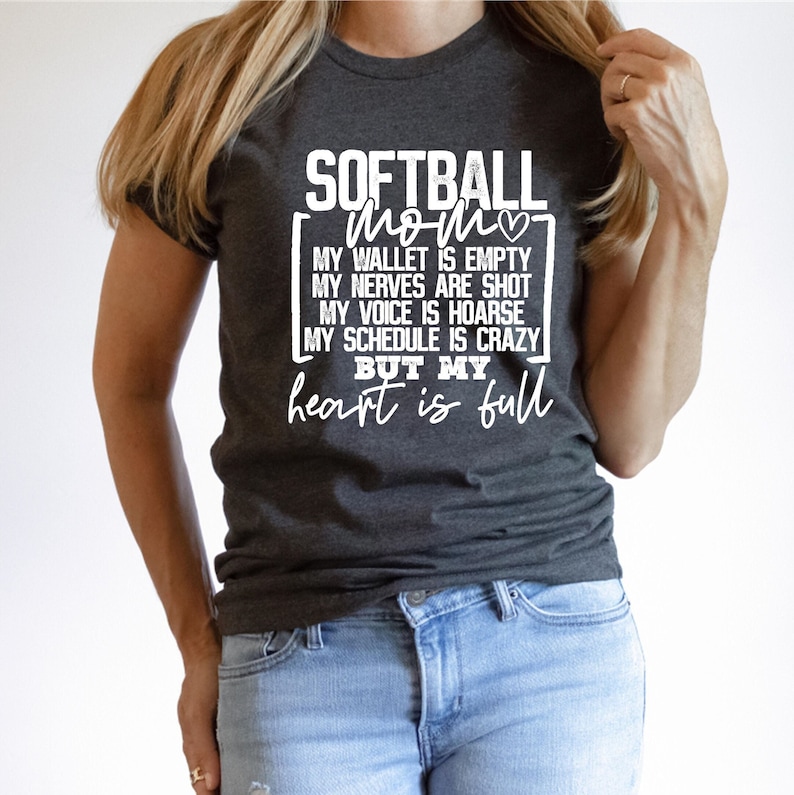 Softball Mom Shirt | Wallet Empty | Heart Full | Softball Shirt | Softball image 1