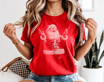 Santa Tshirt | Custom Color | Unisex Comfort Colors Christmas Shirt | Vintage Santa Holiday Top