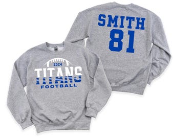 Custom Football Crewneck - Personalized Football Shirt - Custom Shirt - School Mascot - Football Mom