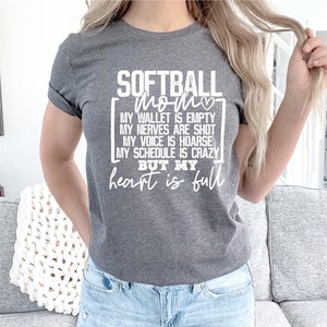 Softball Mom Shirt | Wallet Empty | Heart Full | Softball Shirt | Softball image 3